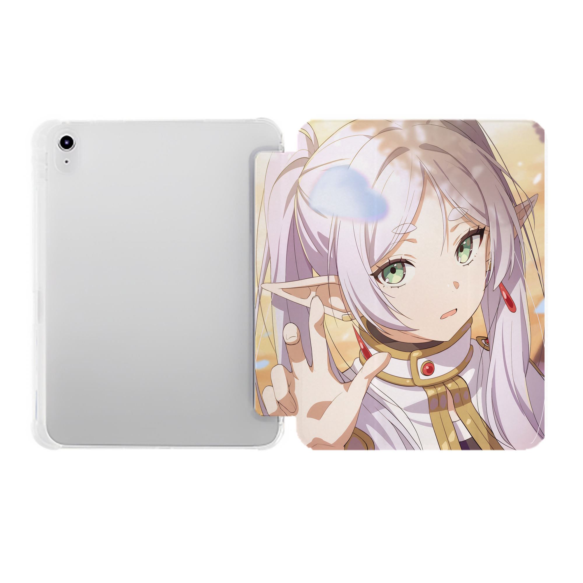 （画像用） 葬送のフリーレン Frieren IPad ケース ペン収納付き 三つ折りスタンド PUレザー×シリコン 対応機種9.5/10.5/10.9インチ
